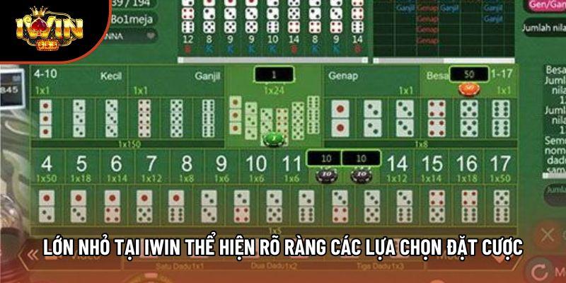 Lớn nhỏ tại iwin thể hiện rõ ràng các lựa chọn đặt cược Lớn nhỏ tại iwin thể hiện rõ ràng các lựa chọn đặt cược